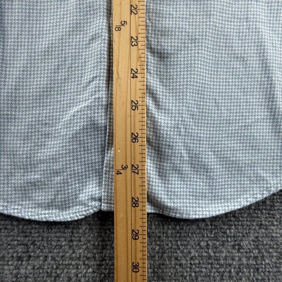 Thomas Pink Super Slim 14.5 Check Cotton Blue Shirt Long Sleeve Mens Button Up - Picture 7 of 16